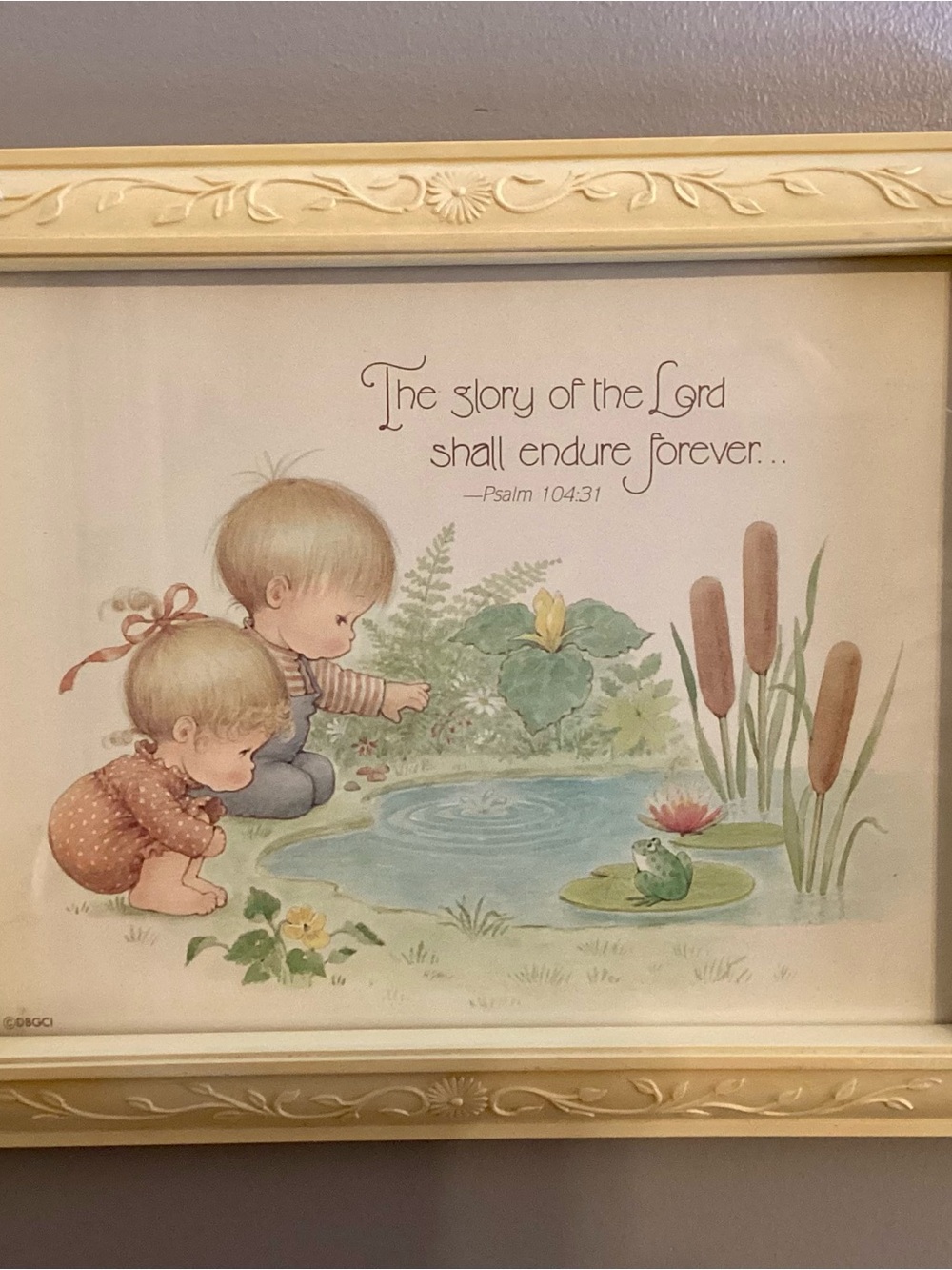 Vintage Nursery Wall Art Print in Cream and Pastel Colors - Bible Verse